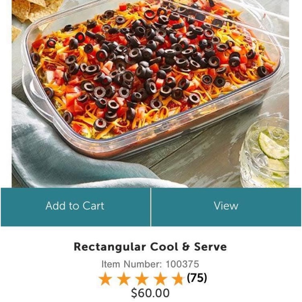 Pampered chef Rectangular Cool and Serve